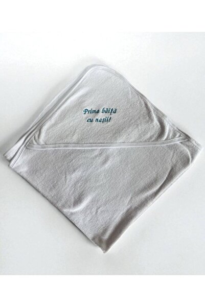Your Baby Store Embroidered towel “First bath with the godparents”, on turquo...