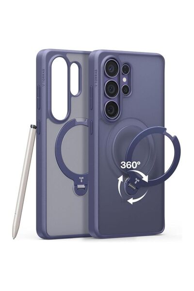 TORRAS Θήκη Ostand Q3 Spin MagSafe Kickstand Dark Purple Samsung Galaxy S26 U...