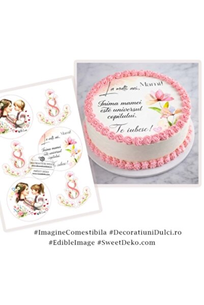 Decoratiuni Dulci Mother's Heart | Edible Image for Cake Decoration - Cut Out