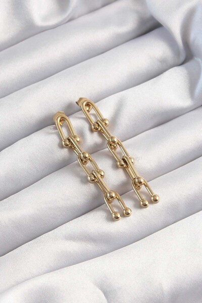 cleovibe 316L Steel Gold Color Dangle Model Earrings Brio