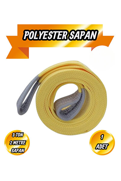 BRATİ HAND TOOLS Polyester Sapan 3 Ton 2 Metre Sarı Sağlam Yük Kaldırma Taşım...