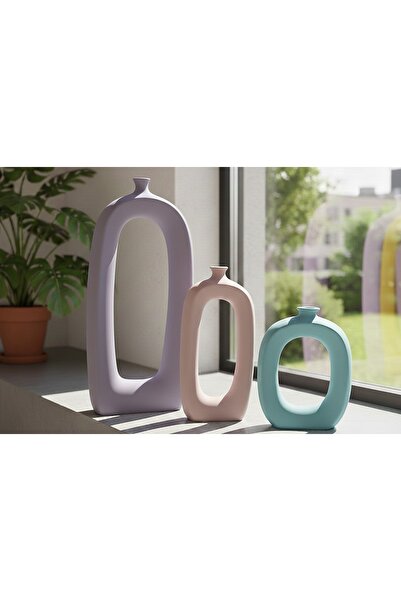 Vivense İSKANDİNAV DELİKLİ VAZO, ÜÇLÜ SET, SOFT RENKLER