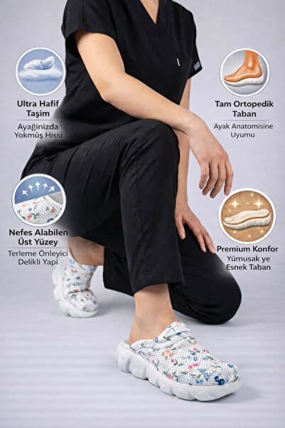 SABOTERLİK Women's Sabo Slipper Orthopedic Ultra Lightweight Nurse Doctor Med...