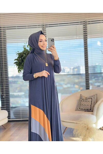 MODAMÜNASİP Indigo Blue Rainbow Sandy Dress