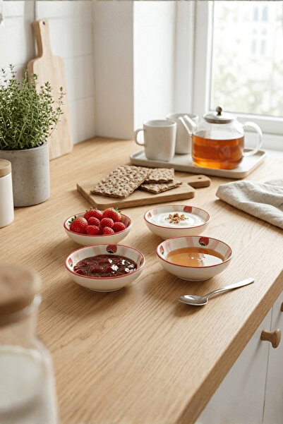 Mithra Life 4-Piece Ceramic Oval Breakfast Sauce Bowl, Jam Bowl, Presentation...
