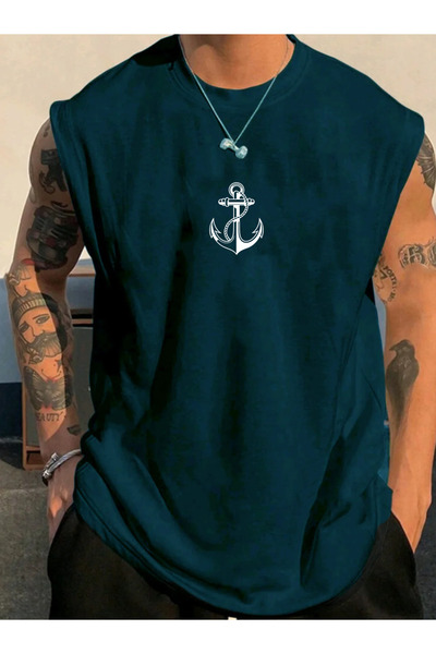 SUNFREE Seamates Anchor Ba Printed Men's Zero Sleeve Clothing Sportswear Ov O...