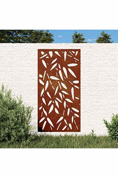 Concept Decor de perete 105x55 cm design frunze bambus oțel Corten