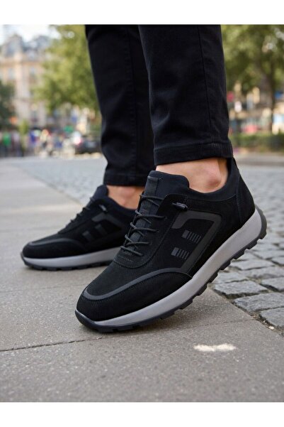 Dropland Black Men's Genuine Leather Daily Comfortable Shoes Lightweight Orth...