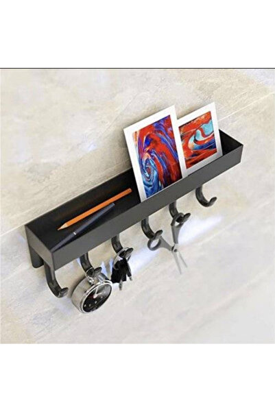 TechGS Etajera Baie/Bucatarie/Hol Pentru Haine cu Raft, Negru