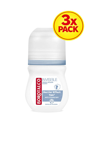 Borotalco 3x PACK Deodorant roll-on Invisible Fresh 50ml