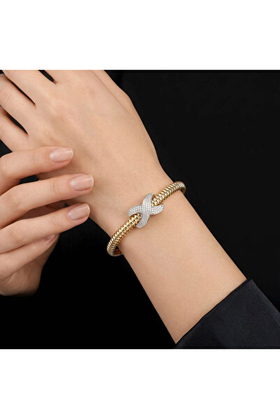 Generic Infinity Symbol Bracelet with Sparkling CZ Stones – Gold Plated Snake...