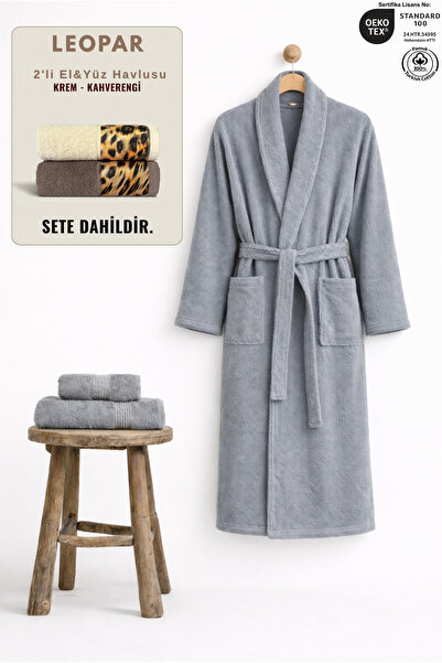 Ellaline 3-Piece Women's Striped Bathrobe Set 100% Cotton Certified + 2-Piece...