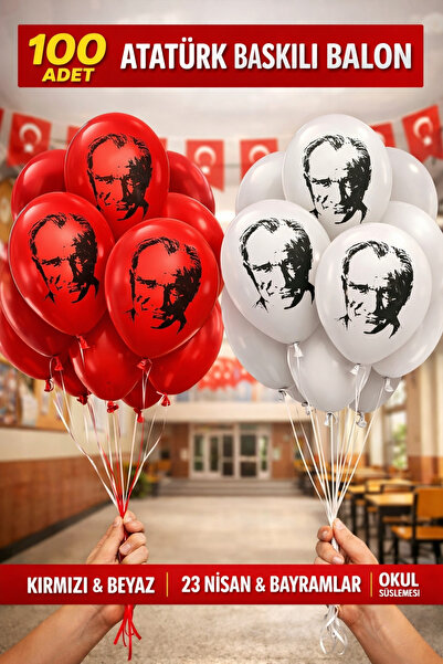 KAR TANESİ 100’lü Atatürk Baskılı Balon Seti 29 Ekim Cumhuriyet Bayramı Süsle...
