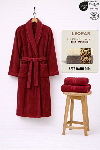 Ellaline 3-Piece Women's Striped Bathrobe Set 100% Cotton Certified + 2-Piece...