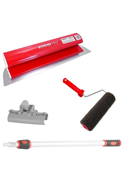 Strend Pro Set gletiera profesionala, inox, 40 cm x 0.3 mm, adaptor, maner te...