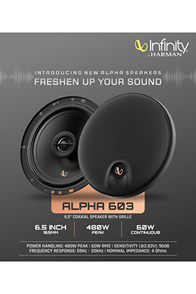 INFINITY Deniz Sound Garage 16 cm Koaksiyel ALPHA 603M 480 Watt 60 Rms Kapakl...