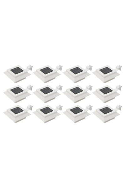 Concept Lămpi solare de exterior, 12 buc., alb, 12 cm, pătrat, LED