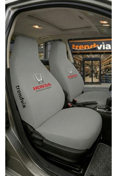 trivexa Honda Logo Auto Seat Cover Front Rear Set – Combed Cotton Stretch Fab...