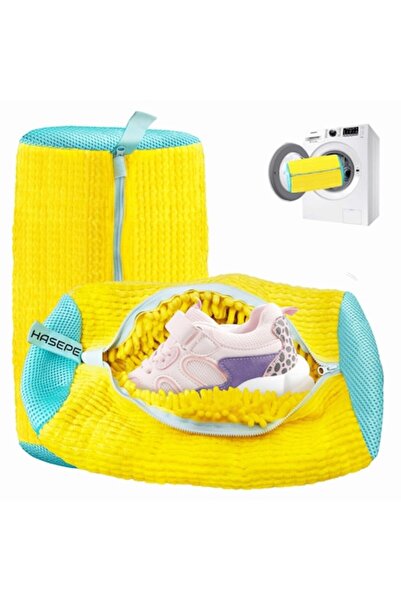 Trendily Geantă de spălat pantofi pentru mașina de spălat 39x19 cm galben alb...