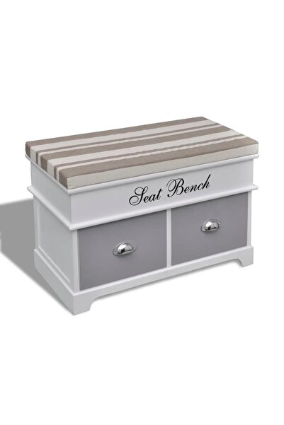 Concept Πάγκος αποθήκευσης με γκρι Μαξιλάρι πάνω από 2 συρτάρια