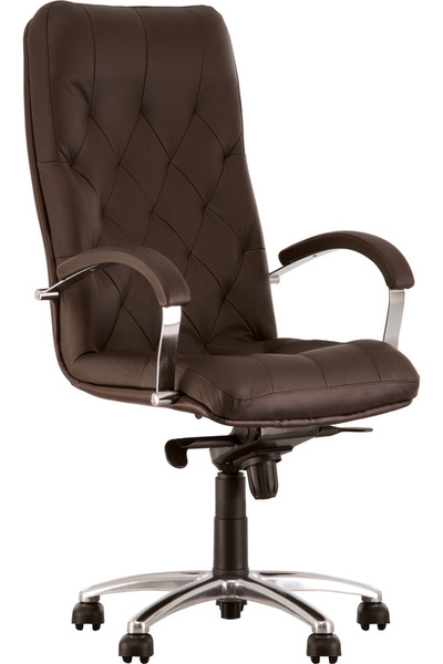 Concept Mobili Εκτελεστική καρέκλα HAVANA, σκούρο καφέ φυσικό Δερμάτινο