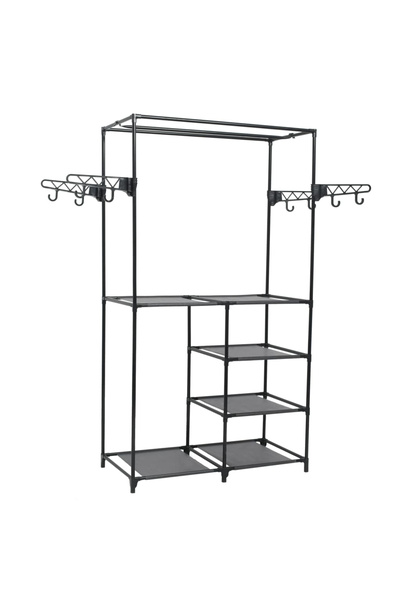 Concept Cuier haine, negru, 87 x 44 x 158 cm, oțel și material nețesut