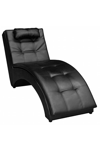 Concept Σεζλόνγκ με Μαξιλάρι, μαύρο, οικολογικό Δερμάτινο