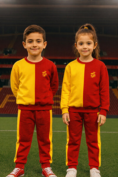 Aselin Kids Unisex Transitional Color Fan Kids Tracksuit Set (Yellow-Red / Ye...