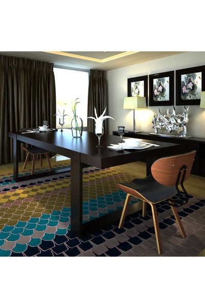 Concept Scaune de bucătărie, 2 buc., lemn curbat și piele ecologică