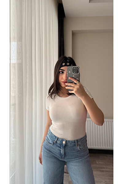 Siner Fashion Women's White Crew Neck Cotton Pack Soft Basic Blouse