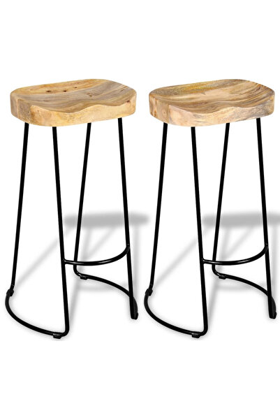 Concept Σκαμπό μπαρ, 2 τεμ., από μασίφ ξύλο μάνγκο