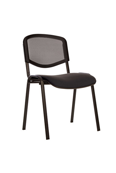 Concept Mobili Καρέκλα επισκέπτη GOA NET BLACK, Μαύρο ύφασμα Cagliari