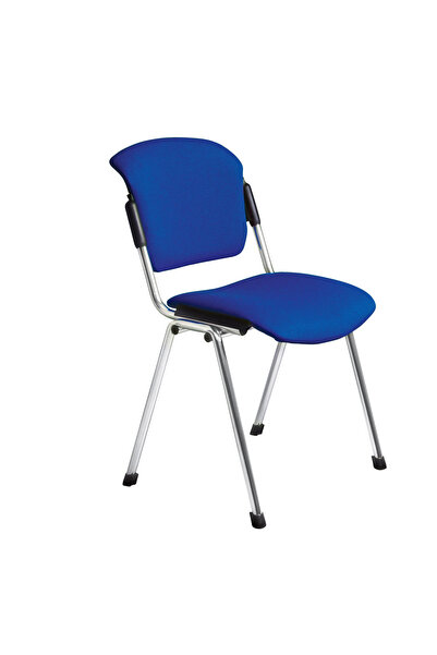 Concept Mobili Καρέκλα επισκέπτη VANNI Χρώμιο, ύφασμα Sapphire-black Cagliari