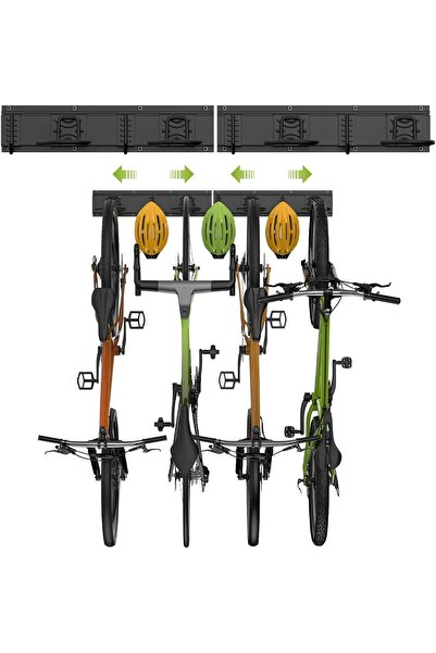 Housolution Bicycle Wall Mount, Hooks for 4 Bicycles and 3 Helmets