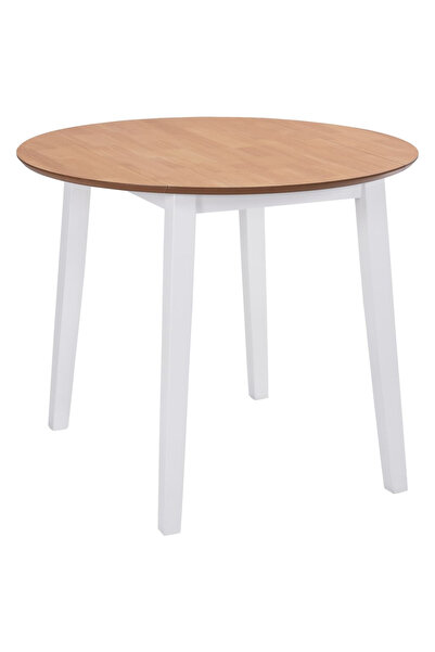 Concept Επεκτεινόμενο τραπέζι κουζίνας, στρογγυλό, MDF, λευκό