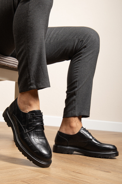 maximoda Genuine Leather, Crocodile Patterned, Inner Outer D Leather Men's Shoes