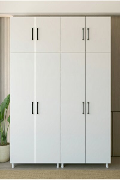 MONTENERO Yüklük Dolabı 8 Kapaklı Geniş Bölmeli Yorgan Valiz Nevresim Saklama...