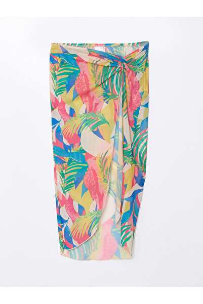 LC Waikiki بيكيني نسائي وردي اللون بخصر مطاطي منقوش