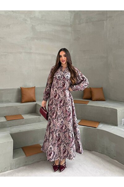 JESSE STORY Women's Hijab Dress Modal Fabric Ethnic Shawl Patterned Dress Cod...