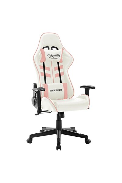 Concept Πολυθρόνα gaming, λευκή και ροζ, τεχνητό Δερμάτινο
