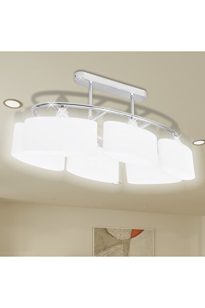 Concept Πολυέλαιος με ελλειψοειδή γυάλινα αμπαζούρ για 6 λαμπτήρες E14