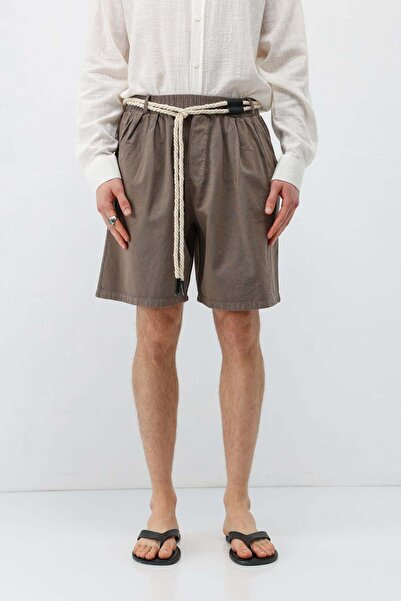 VAMOSCLO Belt Li Oversized Linen Shorts Mink