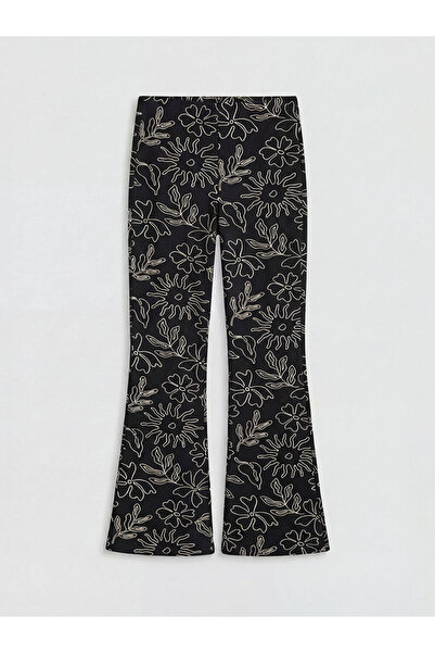 LC Waikiki Floral Print Flared Girls' Tights