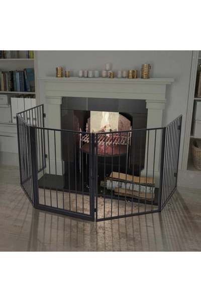 Concept Gard de protecție din oțel pentru șemineu, Negru