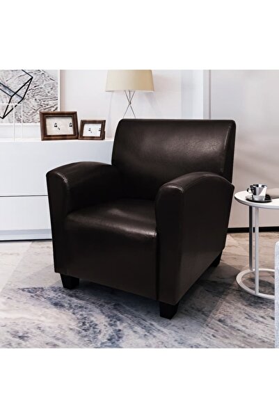 Concept Πολυθρόνα, σκούρο καφέ, οικολογικό Δερμάτινο