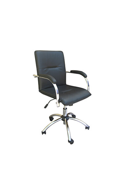 Concept Mobili MULLER GTP Μαλακή καρέκλα γραφείου, Μαύρο οικολογικό Δερμάτινο