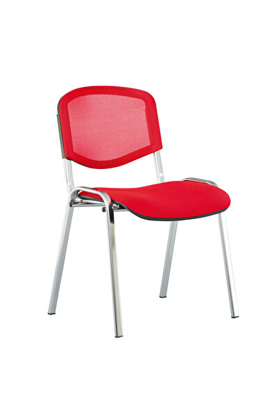 Concept Mobili Καρέκλα επισκέπτη GOA NET CHROME, κόκκινο ύφασμα Cagliari