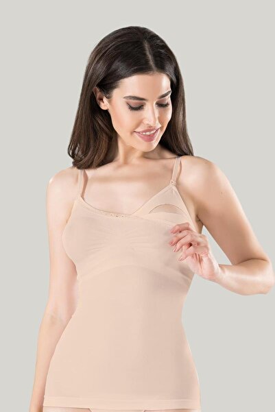 Miss Fit Nursing bra, Drapey and soft material, beige color