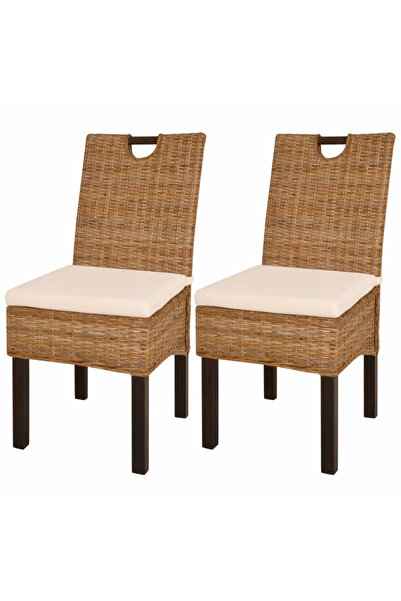 Concept Καρέκλες κουζίνας από ρατάν Kubu και ξύλο μάνγκο, 2 τεμάχια