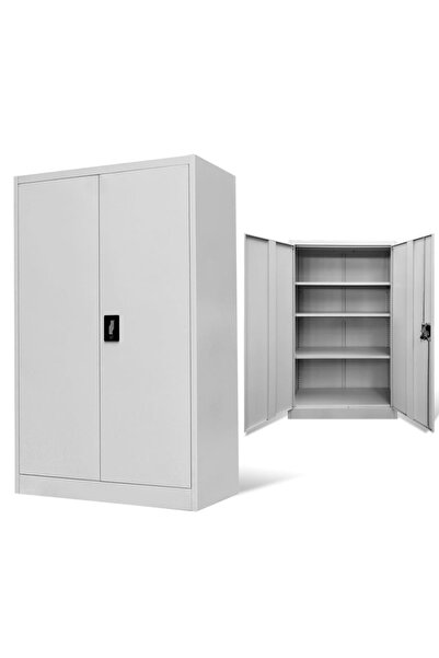 Concept Dulap de birou din oțel, 90x40x140 cm, gri